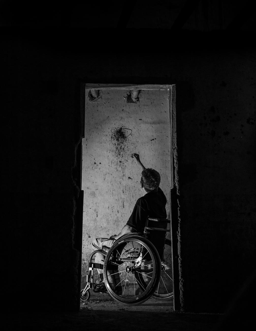 man on a wheelchair