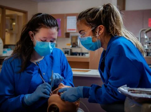 women in blue scrub suit