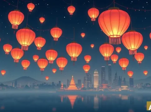 Последний 'Лейл Шаши' в месяц праздников: уникальные кадры с высоты птичьего пол (AI-иллюстрация)