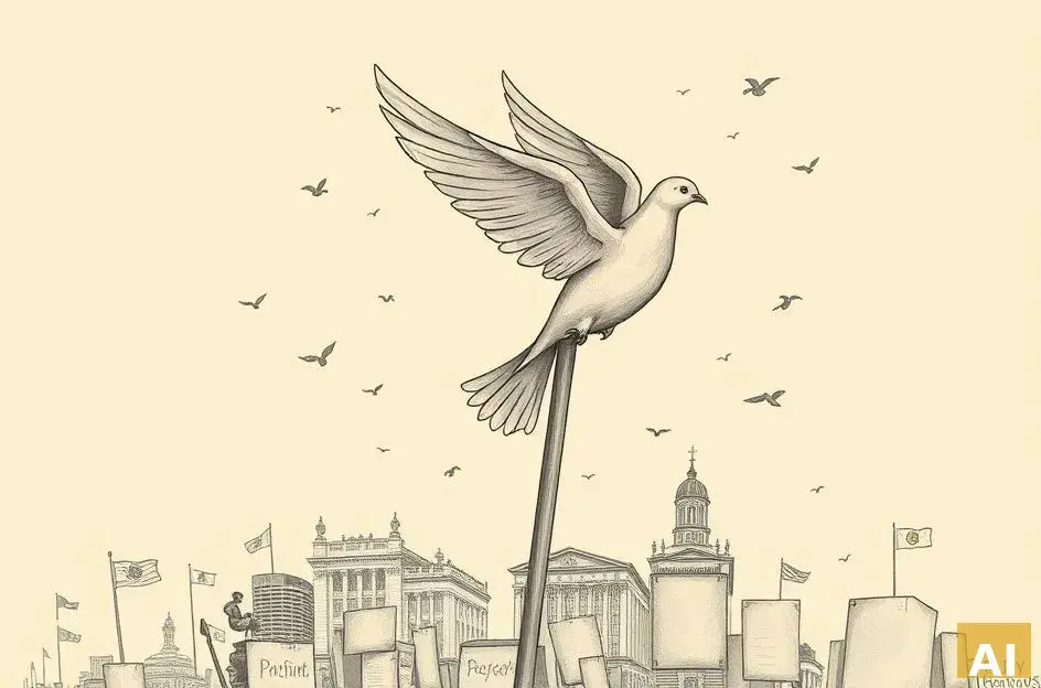 Протесты против израильских оборонных компаний на выставке вооружений в Южной Ко (AI-иллюстрация)