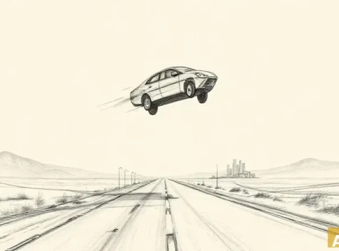 Китайские летающие автомобили набирают высоту благодаря успехам в сфере электром (AI-иллюстрация)