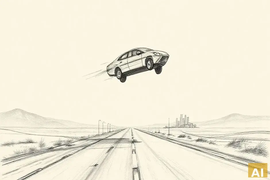 Китайские летающие автомобили набирают высоту благодаря успехам в сфере электром (AI-иллюстрация)