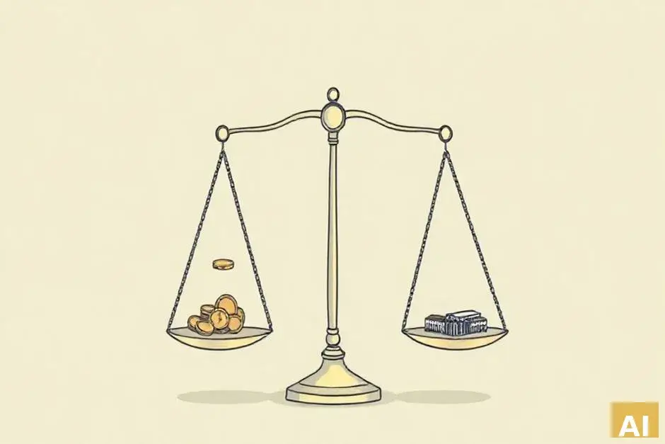 Почему мы знаем, как управлять деньгами, но всё равно не можем свести концы с ко (AI-иллюстрация)