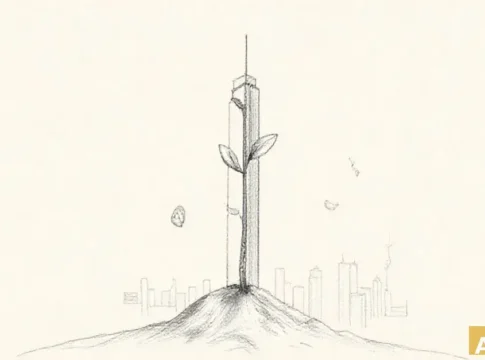 Тель‑Авив одобрил проект 45‑этажного многофункционального небоскрёба на пересече (AI-иллюстрация)