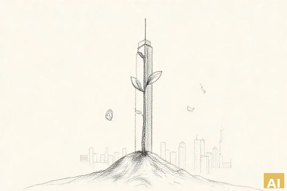 Тель‑Авив одобрил проект 45‑этажного многофункционального небоскрёба на пересече (AI-иллюстрация)