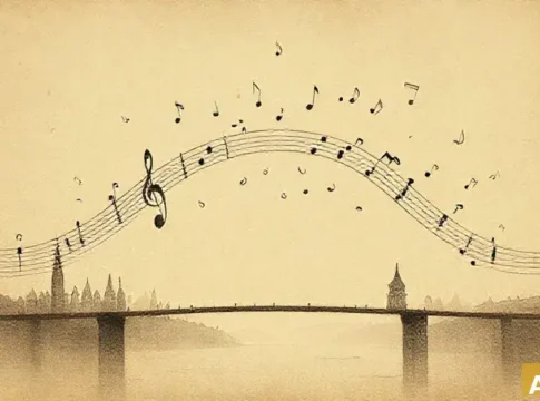 נתניה в центре внимания: израильско-германский музыкальный проект укрепляет куль (AI-иллюстрация)