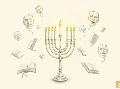 Праздник Хануки в Медиатеке Холона: Театр, творчество и сказки для всей семьи (AI-иллюстрация)
