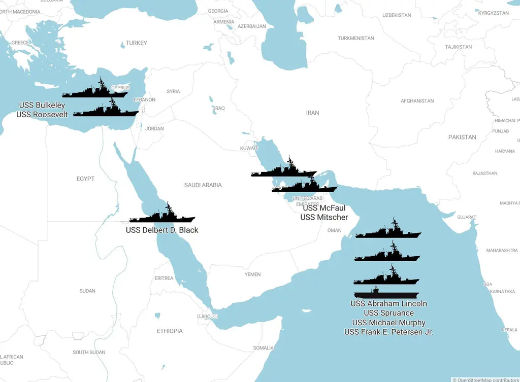 Американские эсминцы в Ормузском заливе