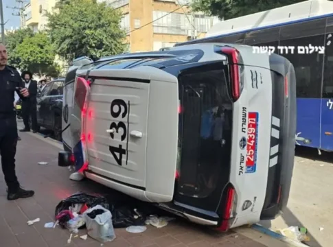 Суд продлил арест подозреваемого в переворачивании полицейской машины в Бней-Браке