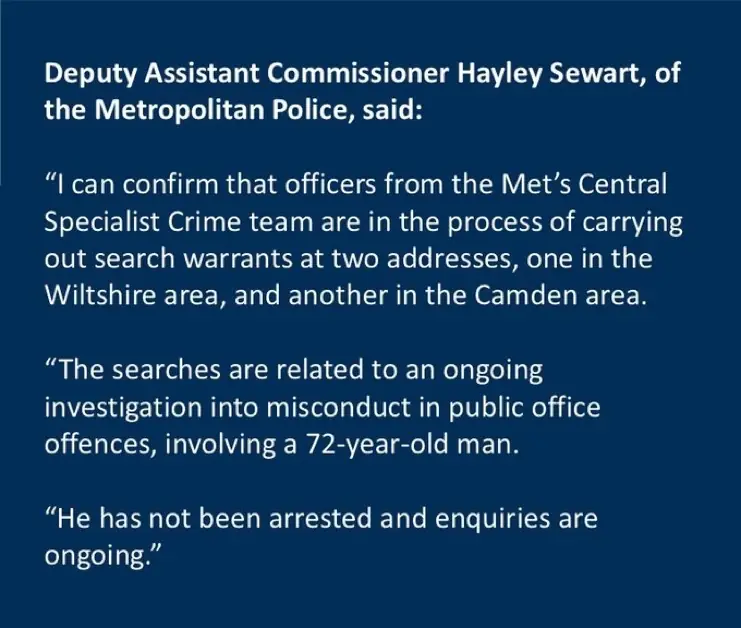 Полиция Лондона обыскала дома лорда Мандельсона по делу Эпштейна