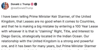 Трамп предостерегает Лондон: не отдавать Диего-Гарсию