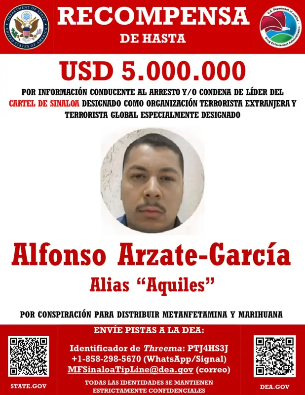 США назначили награду $10 млн за главарей картели Синалоа