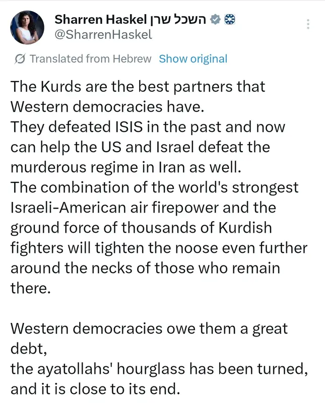 Израиль: курды могут стать ключом к свержению режима Ирана