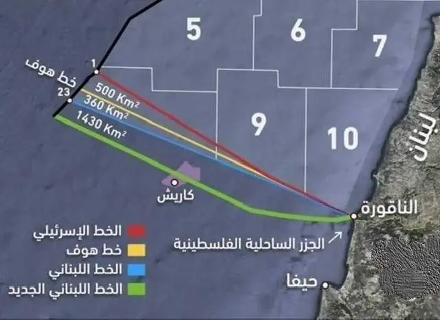 Карта ЦАХАЛа «поглотила» газовое месторождение Кана и часть блоков 9 и 10