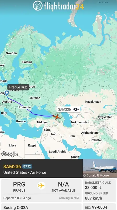 Самолет с делегацией США по переговорам направляется из Европы в Исламабад
