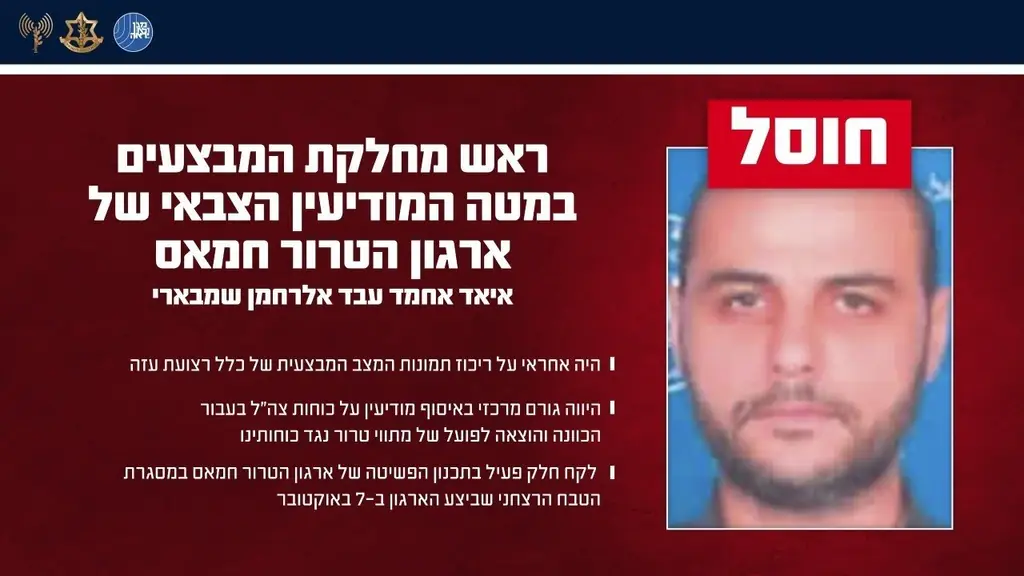 ЦАХАЛ: Ликвидирован глава оперативного отдела разведки ХАМАС Ияд аль-Шанбари